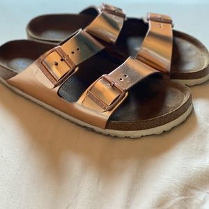 Rose Gold Birkenstock Sandals